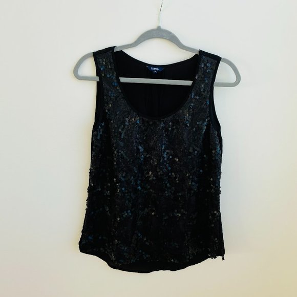 Black sequined tank top - Picture 1 of 3